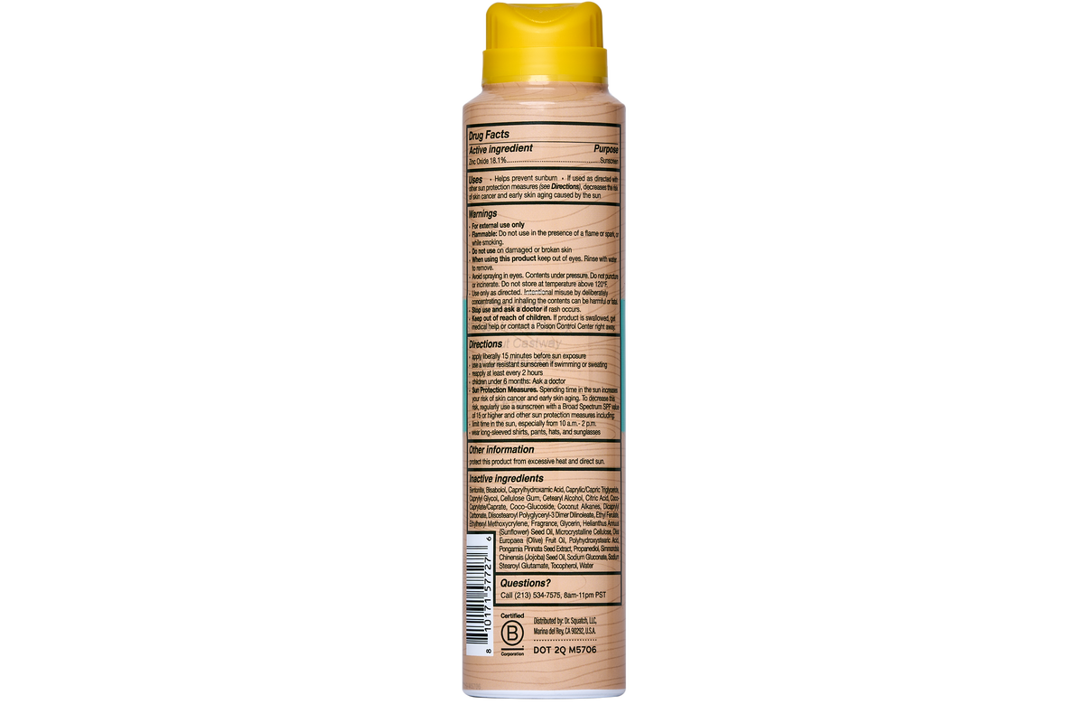 Dr. Squatch Spray Sunscreen | SPF 30 UVA/UVB Protection | Non-Greasy Mineral Sunscreen for Men - Outdoor Shield