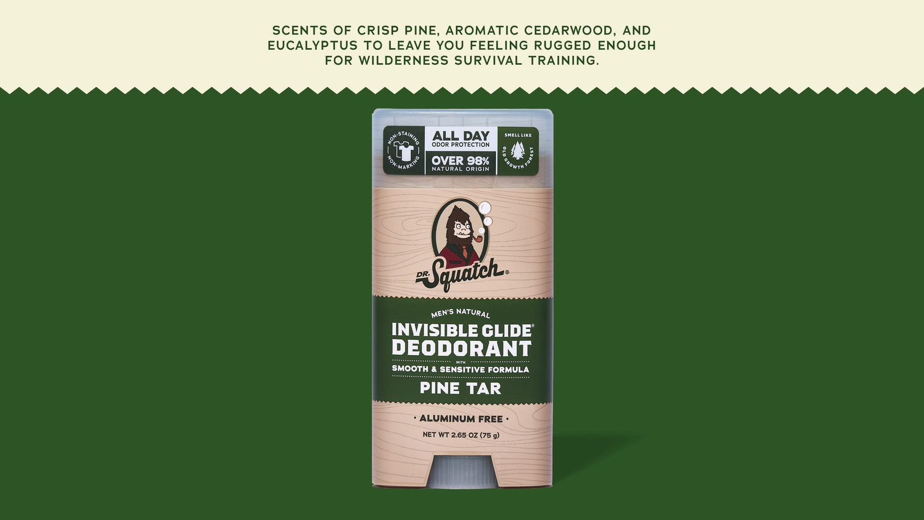 Pine Tar Invisible Glide Deodorant - Bright Fresh Carry